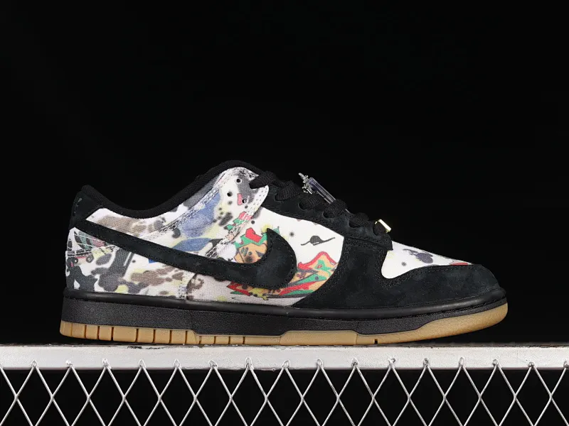 All Categories Nk SB Dunk Series Nk SB Dunk Low Low-top sneakers Pure original version Supreme x Nk SB Dunk Low "Rammellzee" joint model SB low-top sports and leisure sneakers FD8778-001